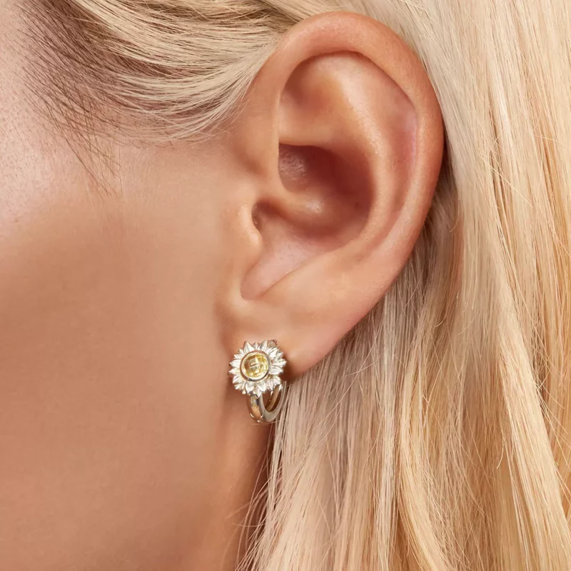 (imagen para) Pendientes de girasol estilo PANDORA - BSE966 - Ver 5