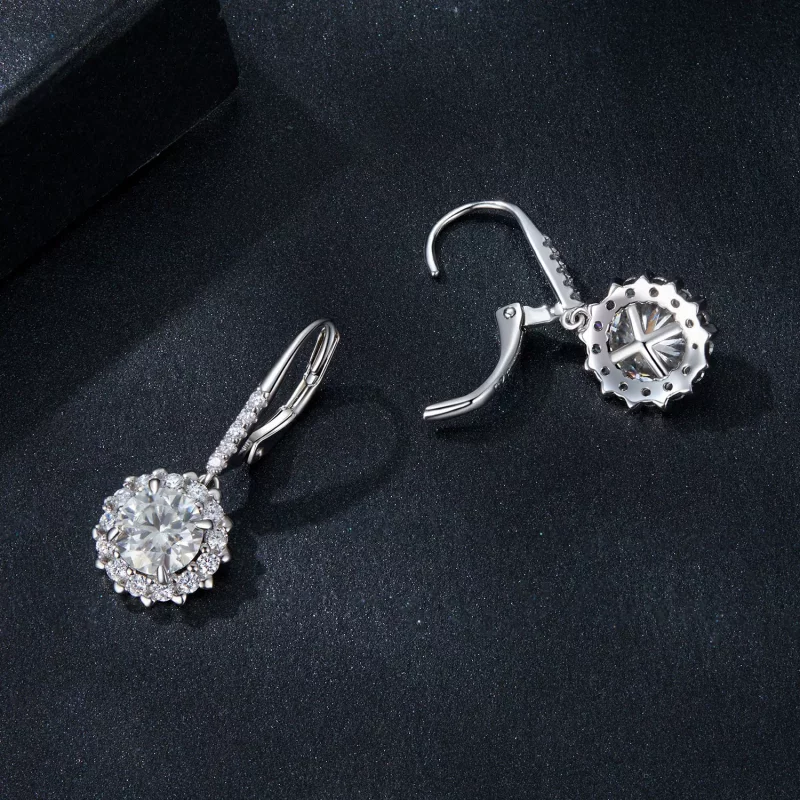 (imagen para) Pendientes de moissanita brillante de 1 ct estilo PANDORA (dos certificados) - M - Ver 3