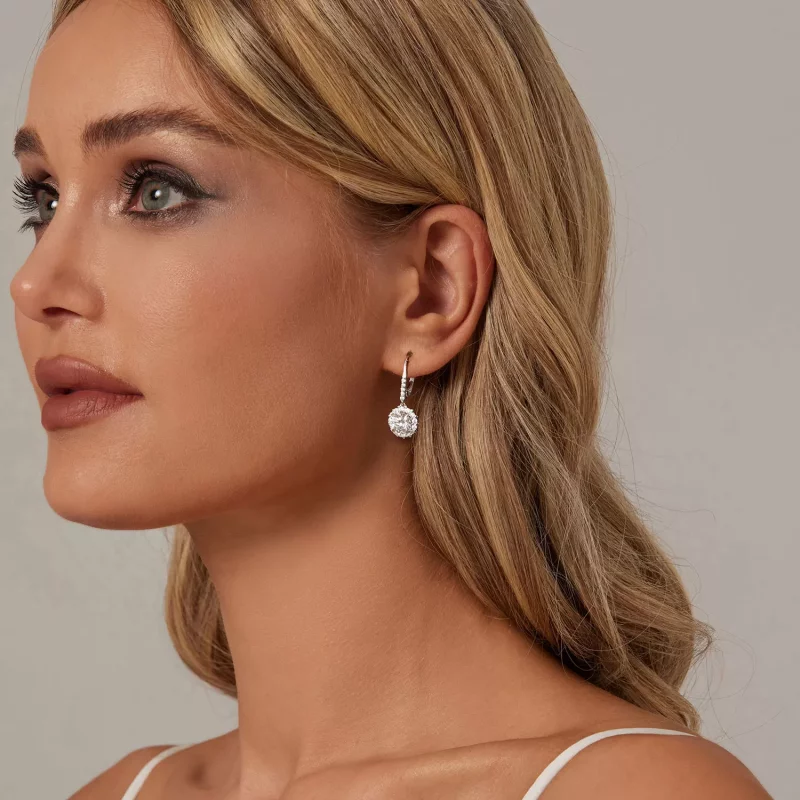 (imagen para) Pendientes de moissanita brillante de 1 ct estilo PANDORA (dos certificados) - M - Ver 5