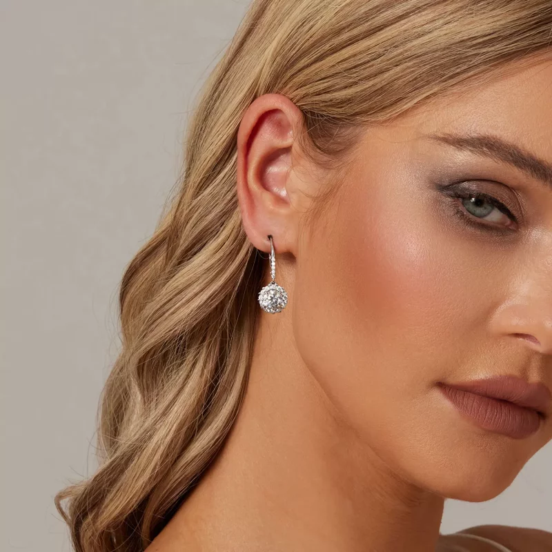(imagen para) Pendientes de moissanita brillante de 1 ct estilo PANDORA (dos certificados) - M - Ver 6