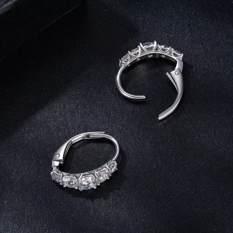 (imagen para) Pendientes de moissanita brillante estilo PANDORA (dos certificados) - MSE045 - Ver 4