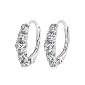 Pendientes de moissanita brillante estilo PANDORA (dos certificados) - MSE045 (imagen para) Pendientes de moissanita brillante estilo PANDORA (dos certificados) - MSE045
