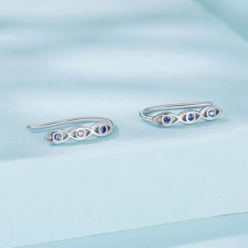 (imagen para) Pendientes de ojo de diablo estilo PANDORA - SCE1695 - Ver 2