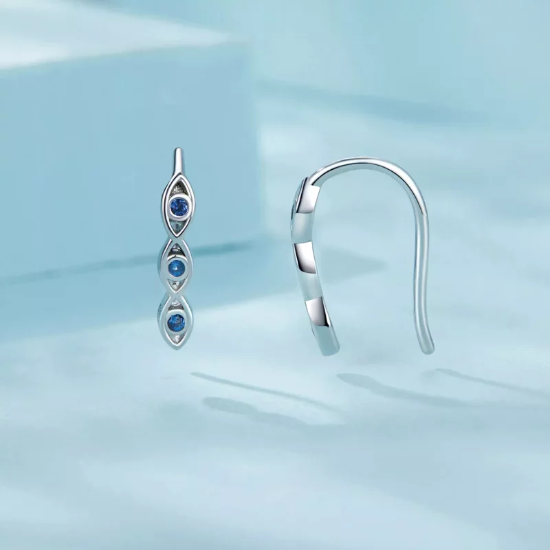 (imagen para) Pendientes de ojo de diablo estilo PANDORA - SCE1695 - Ver 3