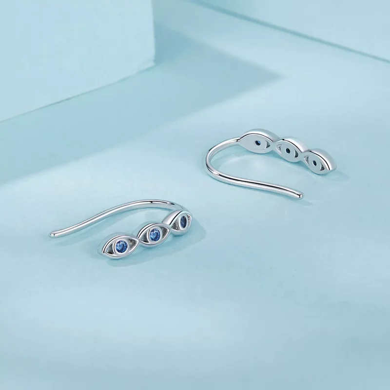 (imagen para) Pendientes de ojo de diablo estilo PANDORA - SCE1695 - Ver 4