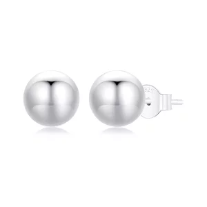 (imagen para) Pendientes estilo PANDORA con forma de bola pequeña - SCE1725-S
