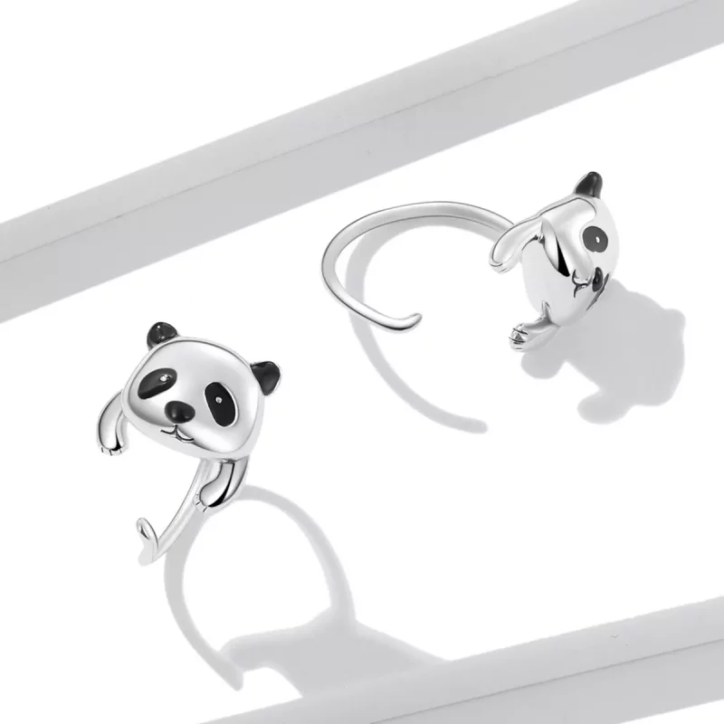 (imagen para) Pendientes estilo PANDORA con forma de mini panda - BSE568 - Ver 2