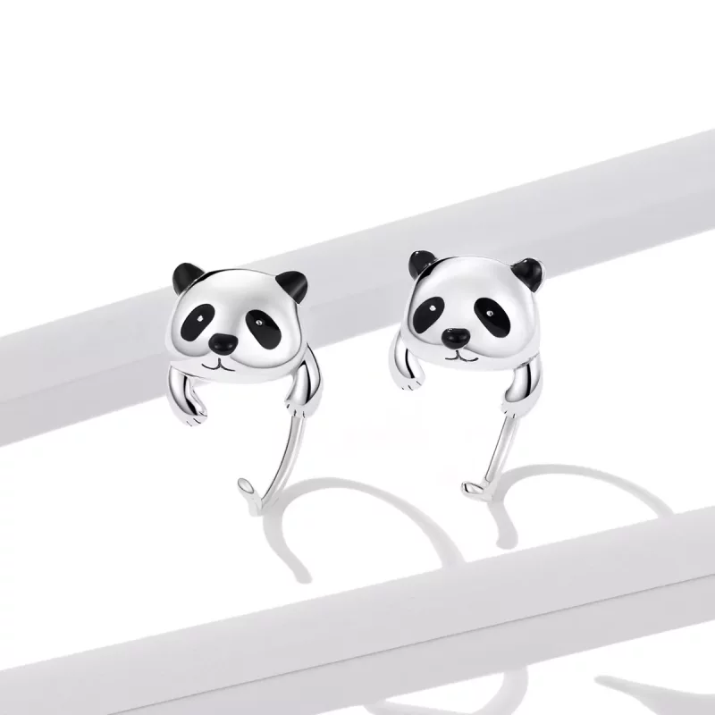 (imagen para) Pendientes estilo PANDORA con forma de mini panda - BSE568 - Ver 3