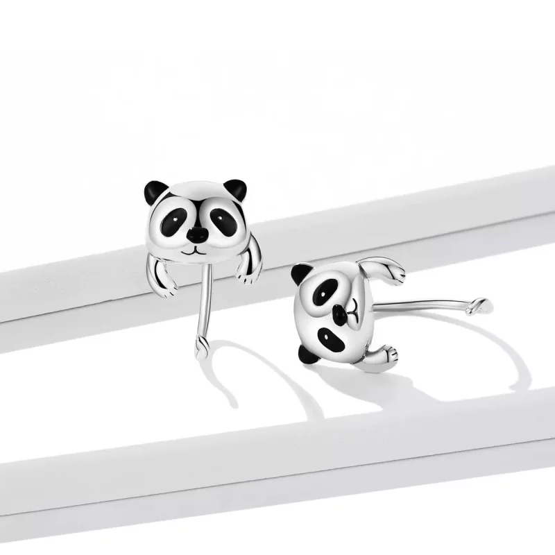 (imagen para) Pendientes estilo PANDORA con forma de mini panda - BSE568 - Ver 4