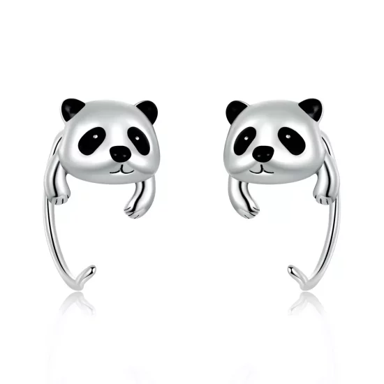 (imagen para) Pendientes estilo PANDORA con forma de mini panda - BSE568