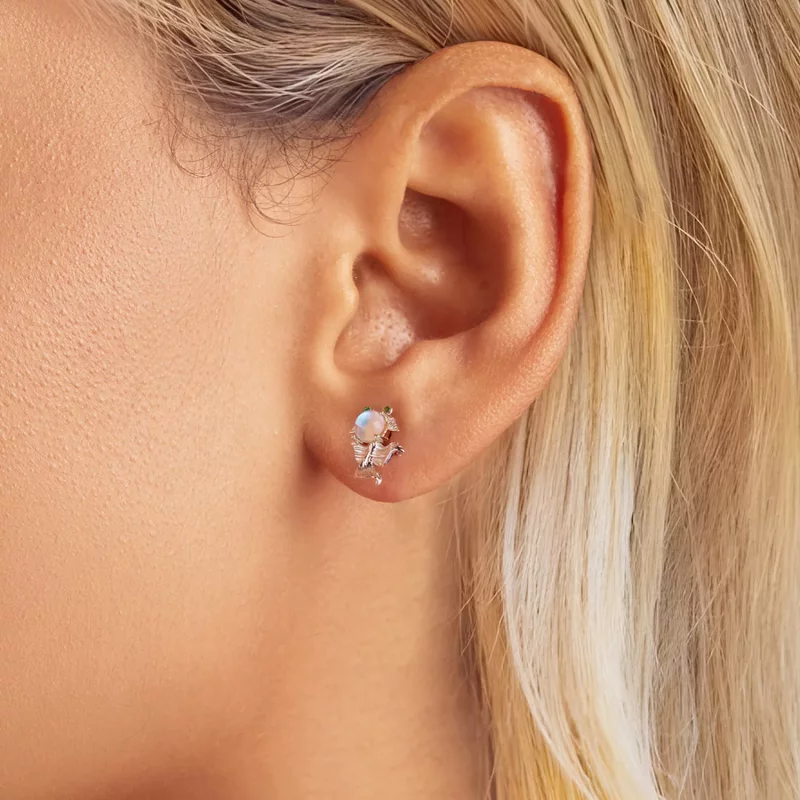 (imagen para) Pendientes estilo PANDORA con forma de pez y luz de luna - SCE1693 - Ver 5