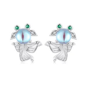 (imagen para) Pendientes estilo PANDORA con forma de pez y luz de luna - SCE1693