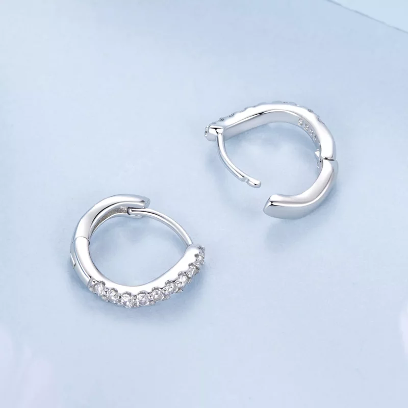 (imagen para) Pendientes ondulados estilo PANDORA - BSE959 - Ver 4