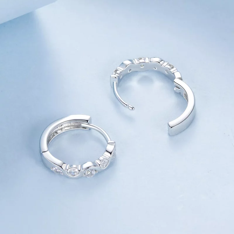 (imagen para) Pendientes ondulados estilo PANDORA - BSE963 - Ver 4