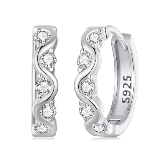 (imagen para) Pendientes ondulados estilo PANDORA - BSE963