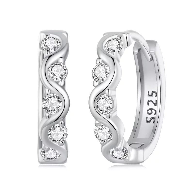 (imagen para) Pendientes ondulados estilo PANDORA - BSE963