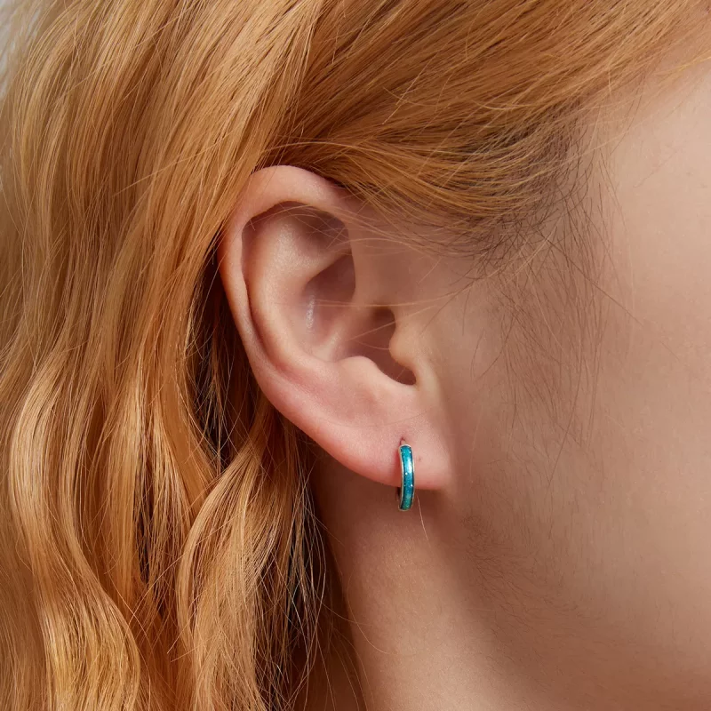 (imagen para) Pendientes sencillos estilo PANDORA - BSE603 - Ver 5