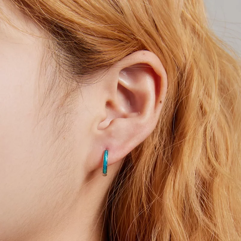 (imagen para) Pendientes sencillos estilo PANDORA - BSE603 - Ver 6