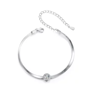 (imagen para) Pulsera de hueso de serpiente con moissanita de 0,5 ct estilo PANDORA (un certificado) - MSB011