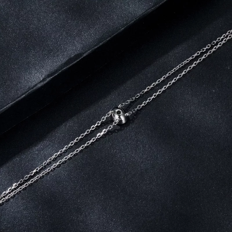 (imagen para) Pulsera de moissanita de doble capa de 1 ct estilo PANDORA (un certificado) - MS - Ver 4