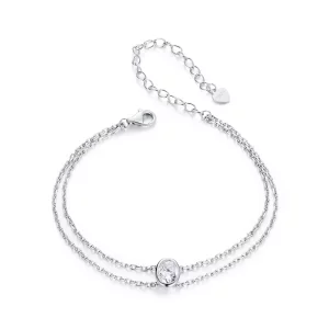 (imagen para) Pulsera de moissanita de doble capa de 1 ct estilo PANDORA (un certificado) - MSB012