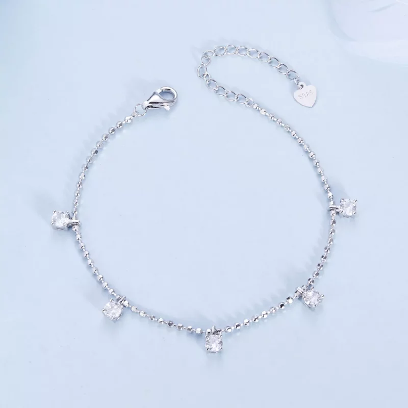 (imagen para) Pulsera fina con circonitas brillantes estilo PANDORA - BSB156 - Ver 4