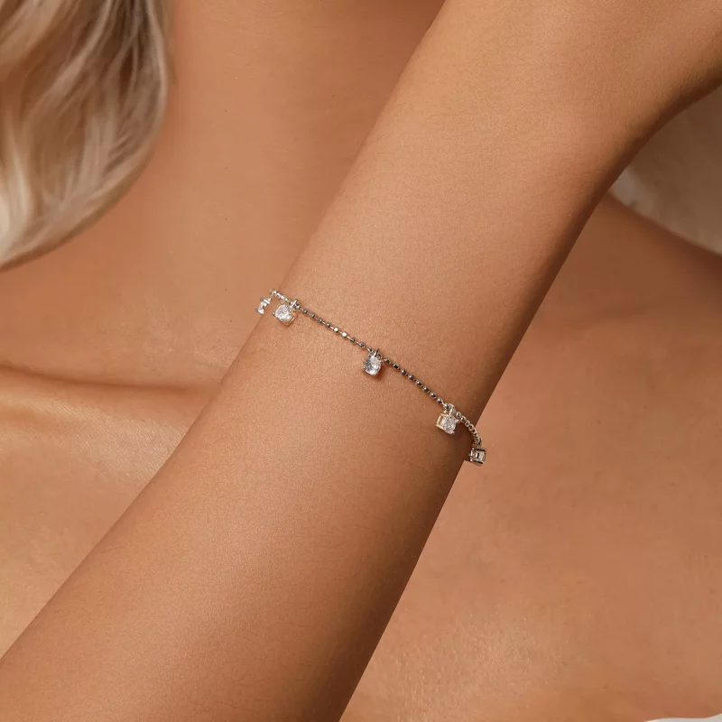 (imagen para) Pulsera fina con circonitas brillantes estilo PANDORA - BSB156 - Ver 8