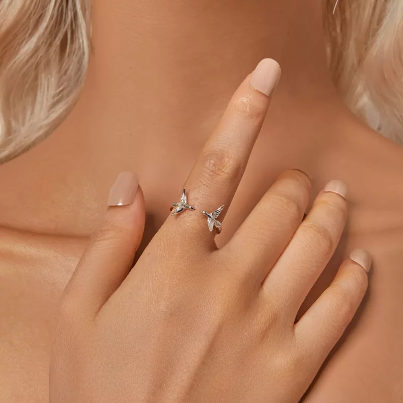 (imagen para) Anillo abierto Asuka estilo PANDORA - SCR1006-E - Ver 4