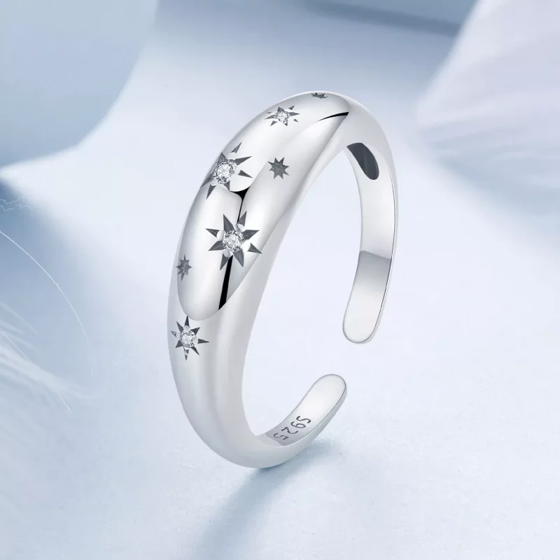 (imagen para) Anillo abierto con estrella estilo PANDORA - BSR547-E - Ver 2