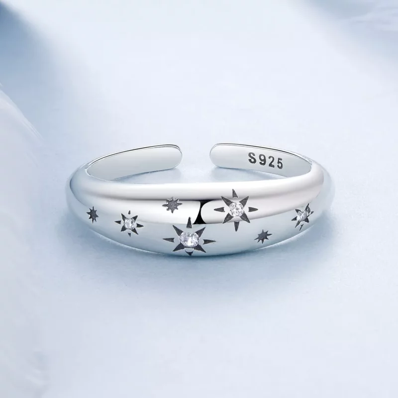 (imagen para) Anillo abierto con estrella estilo PANDORA - BSR547-E - Ver 3