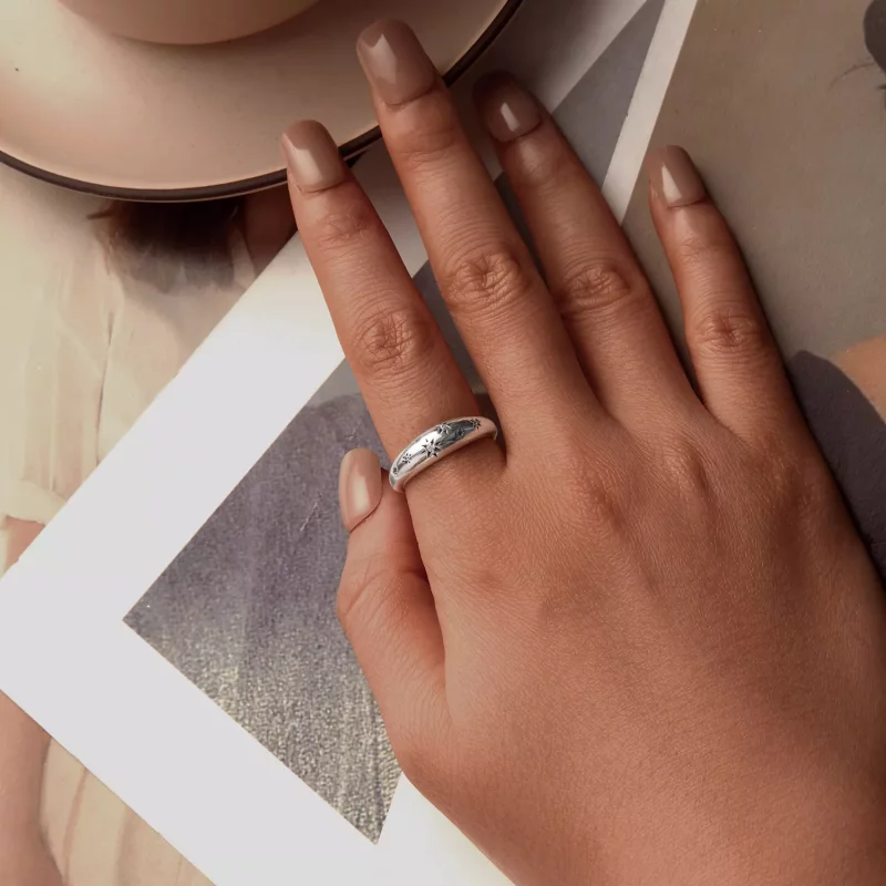 (imagen para) Anillo abierto con estrella estilo PANDORA - BSR547-E - Ver 4