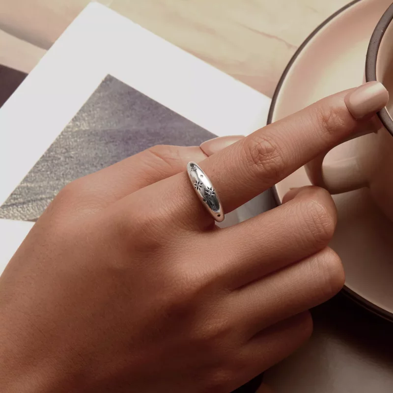 (imagen para) Anillo abierto con estrella estilo PANDORA - BSR547-E - Ver 5