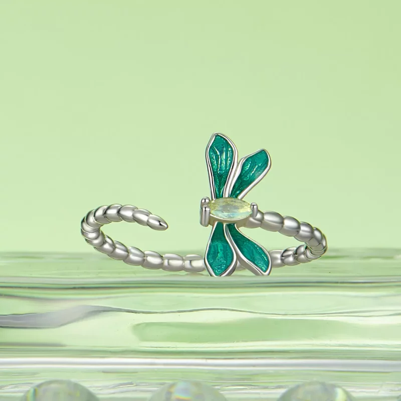(imagen para) Anillo abierto con libélula estilo PANDORA - BSR537-E - Ver 2
