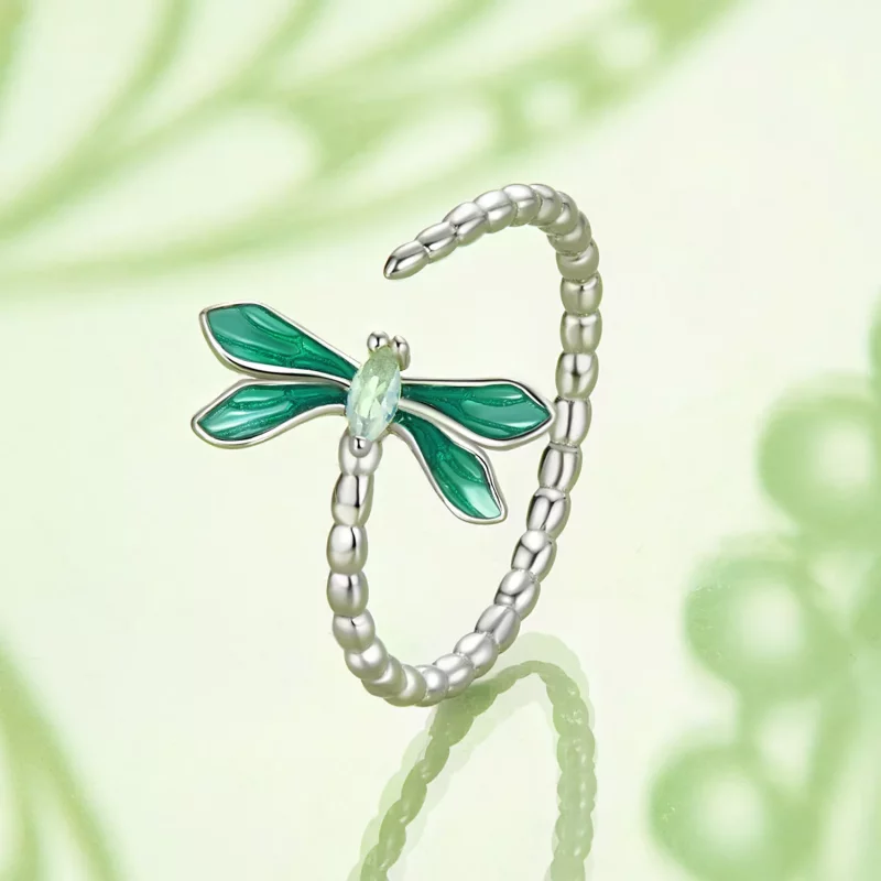 (imagen para) Anillo abierto con libélula estilo PANDORA - BSR537-E - Ver 3