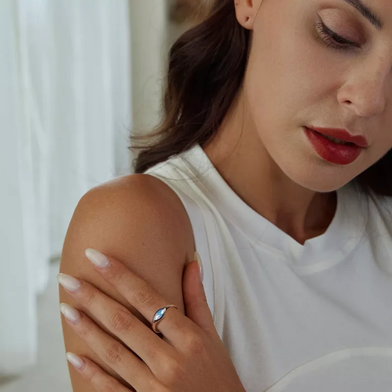 (imagen para) Anillo con sello de ojo del diablo estilo PANDORA - BSR523-E - Ver 5