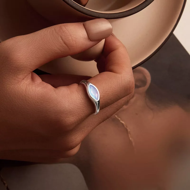 (imagen para) Anillo con sello de ojo del diablo estilo PANDORA - BSR523-E - Ver 7