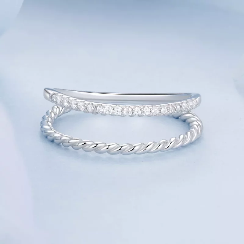 (imagen para) Anillo de estilo sofisticado de doble capa estilo PANDORA - BSR541 - Ver 3