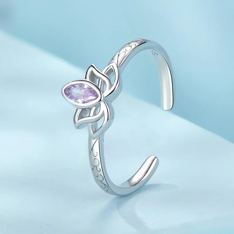 (imagen para) Anillo de loto estilo PANDORA - SCR1020-E - Ver 2