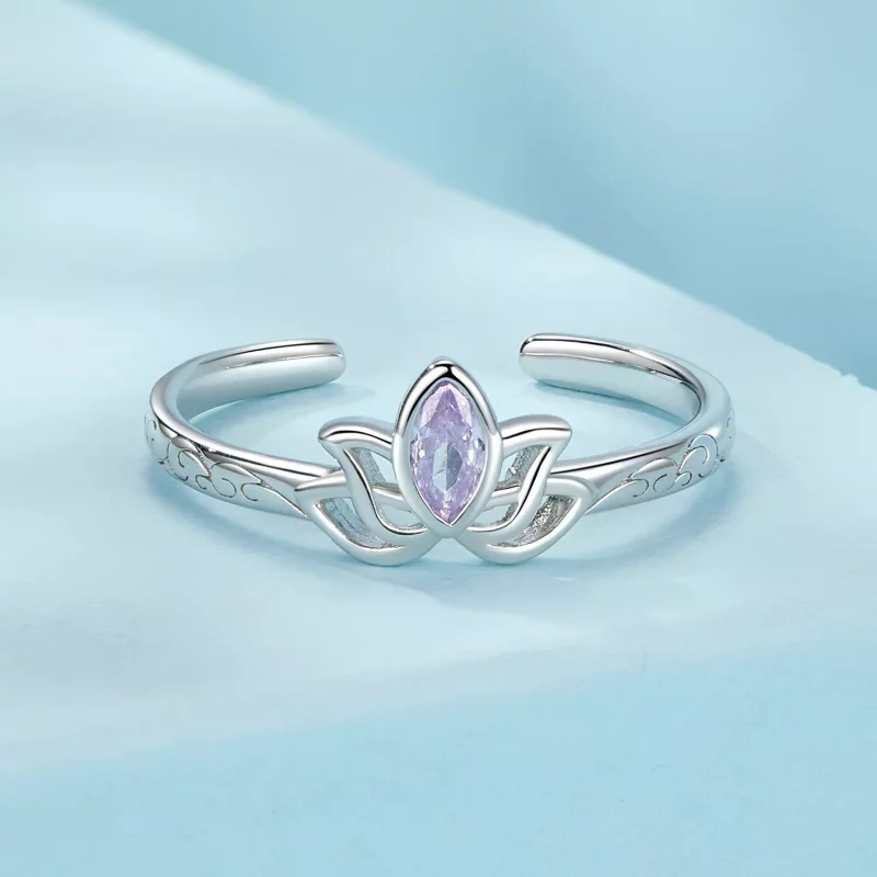 (imagen para) Anillo de loto estilo PANDORA - SCR1020-E - Ver 3