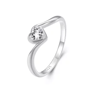 (imagen para) Anillo de moissanita con diseño de amor exquisito estilo PANDORA (un certificado) - MSR047