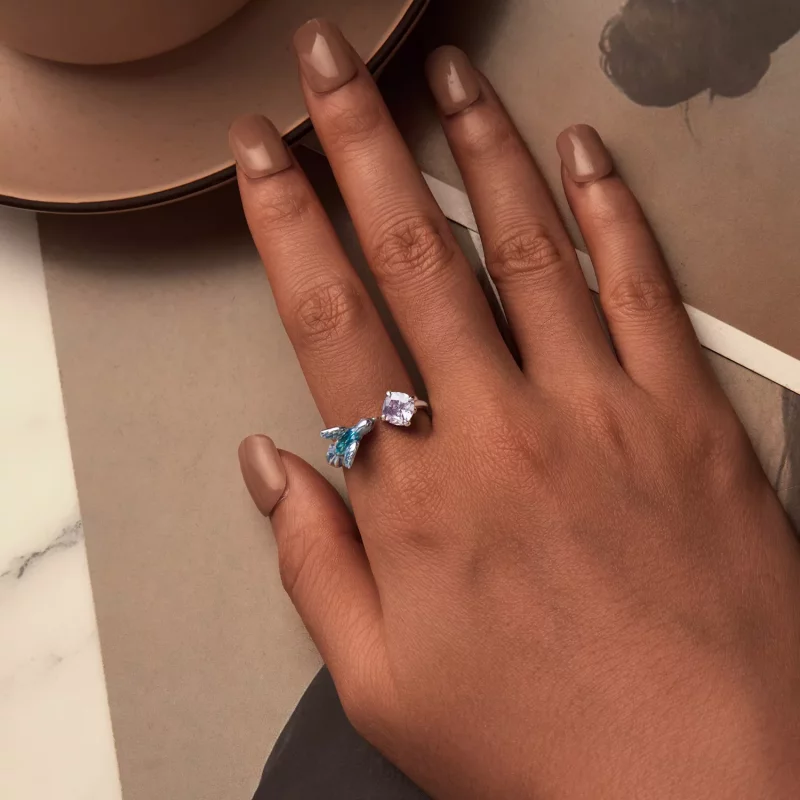 (imagen para) Anillo de pétalos de martín pescador estilo PANDORA - BSR540-E - Ver 4