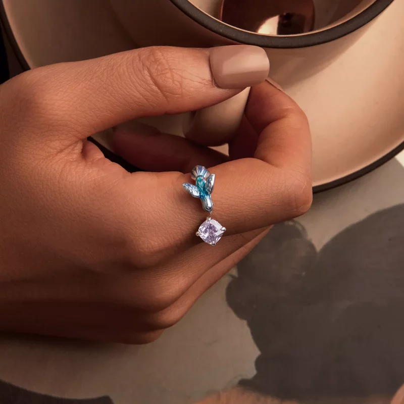 (imagen para) Anillo de pétalos de martín pescador estilo PANDORA - BSR540-E - Ver 5