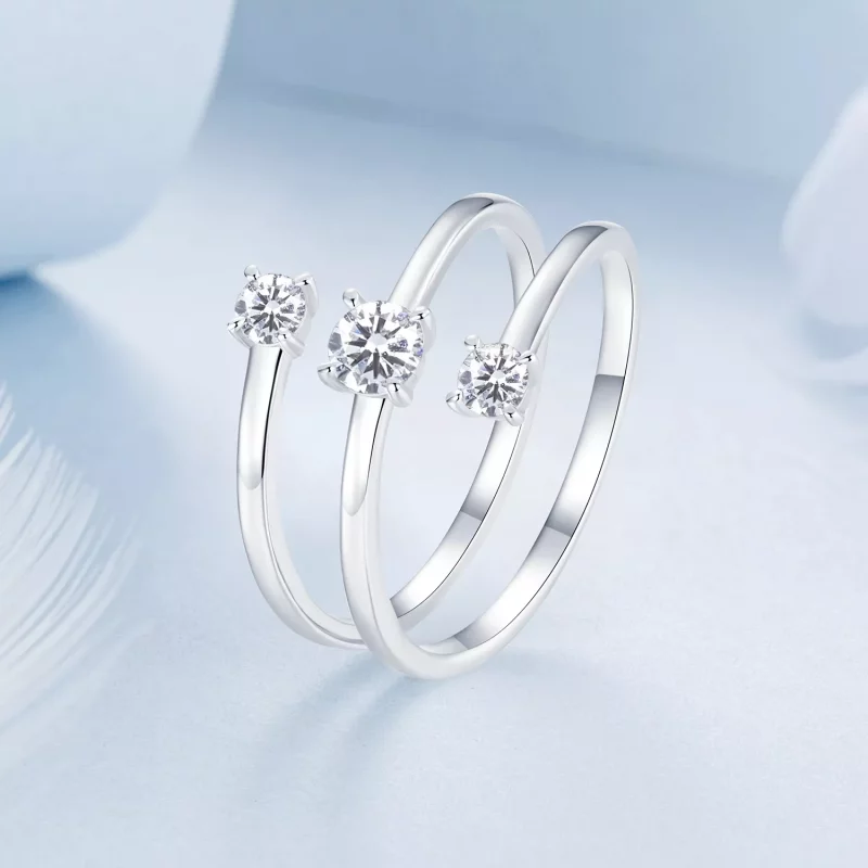 (imagen para) Anillo envolvente brillante estilo PANDORA - BSR532-E - Ver 2