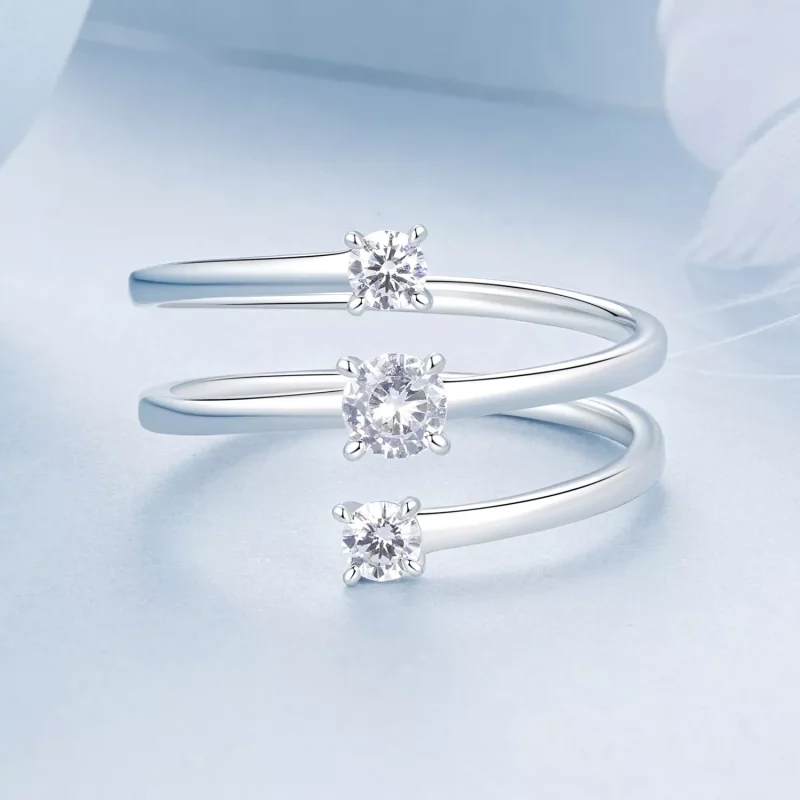 (imagen para) Anillo envolvente brillante estilo PANDORA - BSR532-E - Ver 3