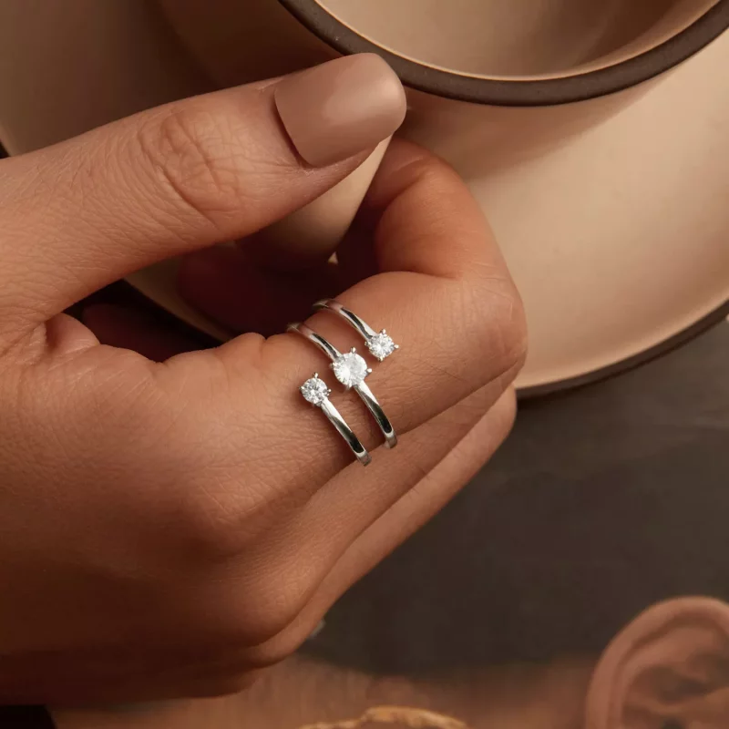 (imagen para) Anillo envolvente brillante estilo PANDORA - BSR532-E - Ver 4