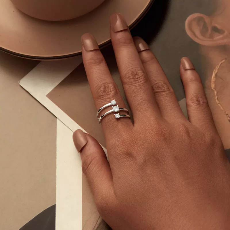 (imagen para) Anillo envolvente brillante estilo PANDORA - BSR532-E - Ver 5
