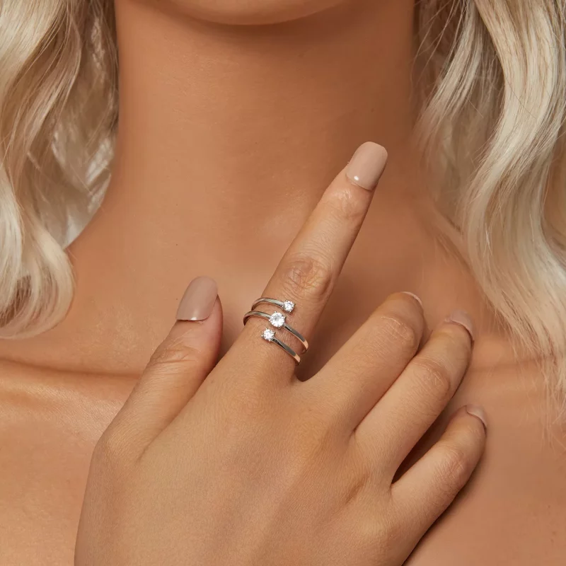 (imagen para) Anillo envolvente brillante estilo PANDORA - BSR532-E - Ver 6