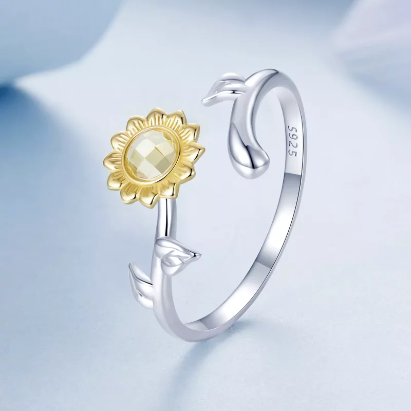 (imagen para) Anillo estilo PANDORA con girasol - BSR549-E - Ver 2