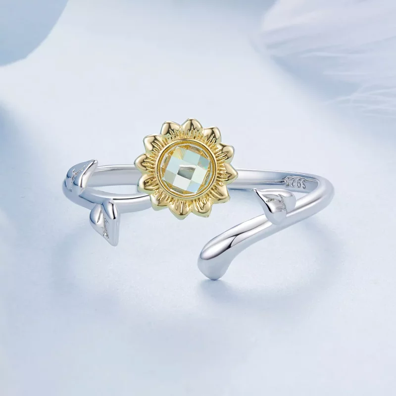 (imagen para) Anillo estilo PANDORA con girasol - BSR549-E - Ver 3