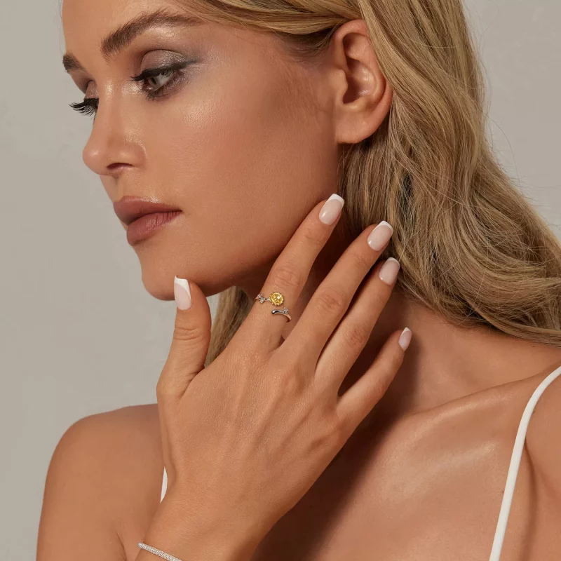(imagen para) Anillo estilo PANDORA con girasol - BSR549-E - Ver 7